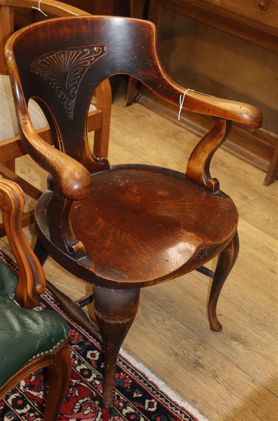 An American oak desk chair